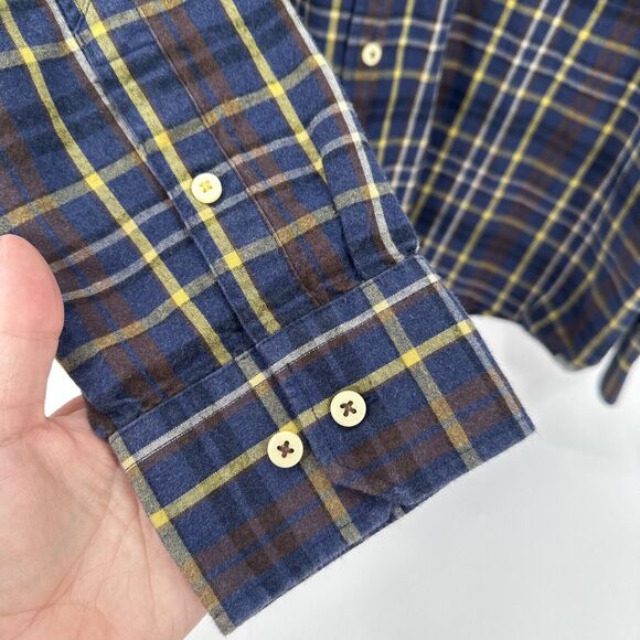 Tommy Bahama Shirt Mens XL XLX Blue Brown Plaid Flannel Button Up Long Sleeve - Picture 6 of 8